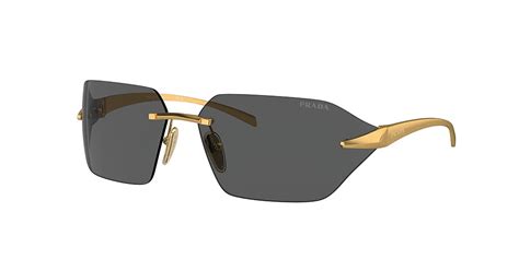 Prada PR A56S 71 Dark Grey & Satin Yellow Gold Sunglasses.